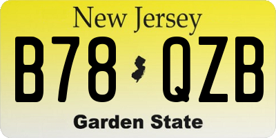 NJ license plate B78QZB