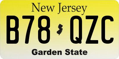 NJ license plate B78QZC