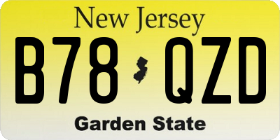 NJ license plate B78QZD