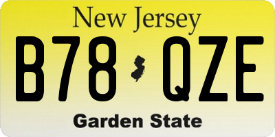 NJ license plate B78QZE