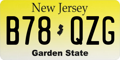 NJ license plate B78QZG