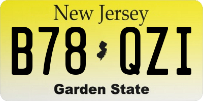 NJ license plate B78QZI