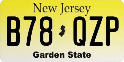 NJ license plate B78QZP