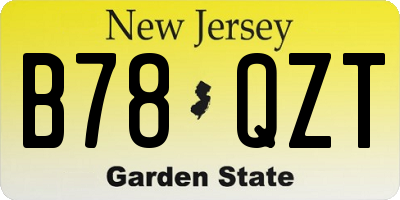 NJ license plate B78QZT