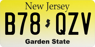 NJ license plate B78QZV