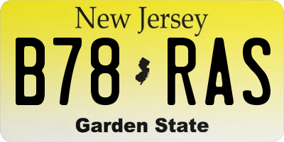 NJ license plate B78RAS