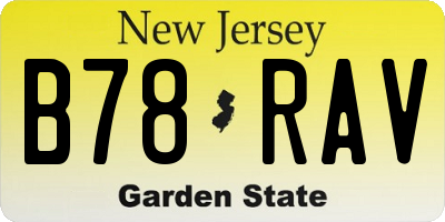 NJ license plate B78RAV