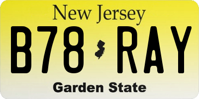 NJ license plate B78RAY