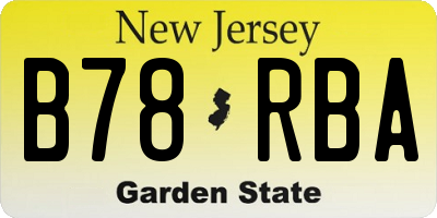 NJ license plate B78RBA