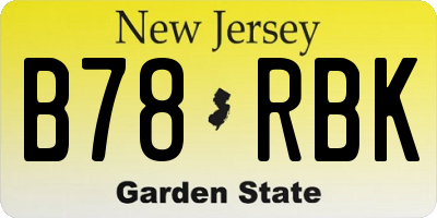 NJ license plate B78RBK