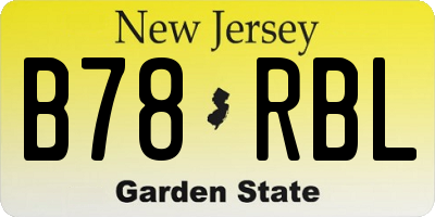 NJ license plate B78RBL