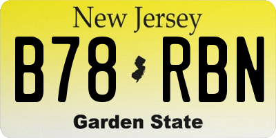NJ license plate B78RBN