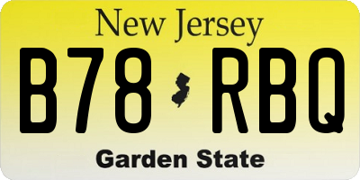 NJ license plate B78RBQ
