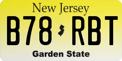 NJ license plate B78RBT