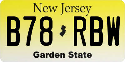 NJ license plate B78RBW
