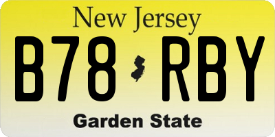 NJ license plate B78RBY