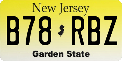 NJ license plate B78RBZ