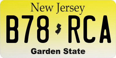 NJ license plate B78RCA