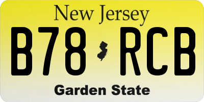 NJ license plate B78RCB