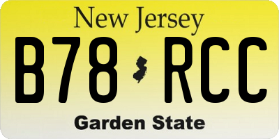 NJ license plate B78RCC