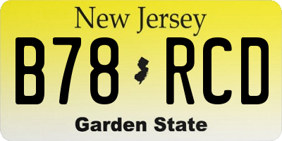 NJ license plate B78RCD