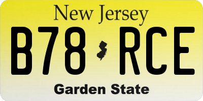 NJ license plate B78RCE