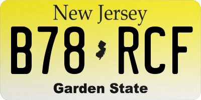 NJ license plate B78RCF