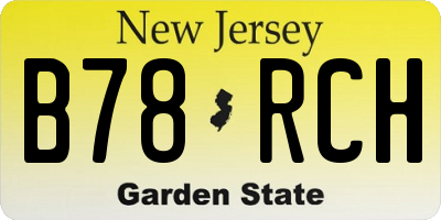 NJ license plate B78RCH