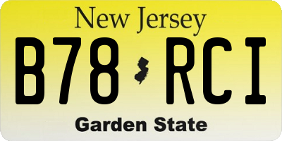 NJ license plate B78RCI
