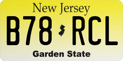 NJ license plate B78RCL