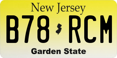 NJ license plate B78RCM