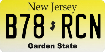 NJ license plate B78RCN