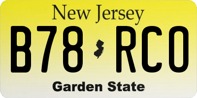 NJ license plate B78RCO