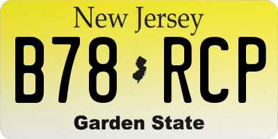 NJ license plate B78RCP