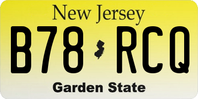 NJ license plate B78RCQ