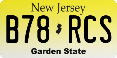 NJ license plate B78RCS