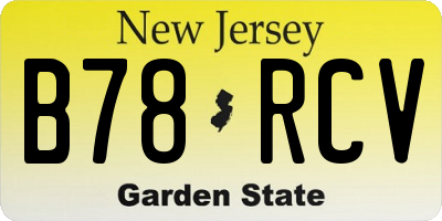 NJ license plate B78RCV