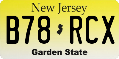 NJ license plate B78RCX