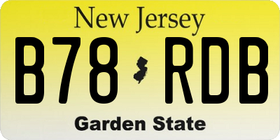NJ license plate B78RDB