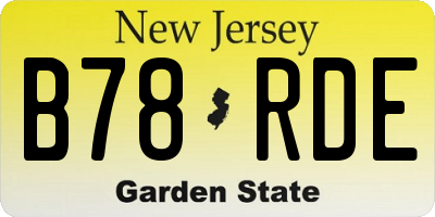 NJ license plate B78RDE