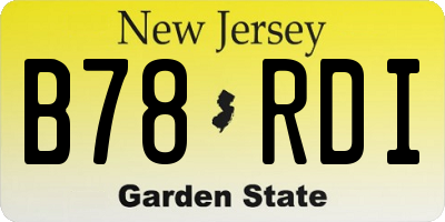 NJ license plate B78RDI