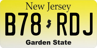 NJ license plate B78RDJ