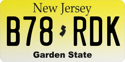 NJ license plate B78RDK