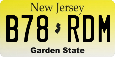 NJ license plate B78RDM