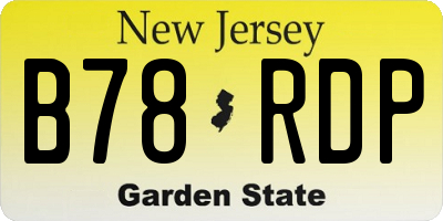 NJ license plate B78RDP