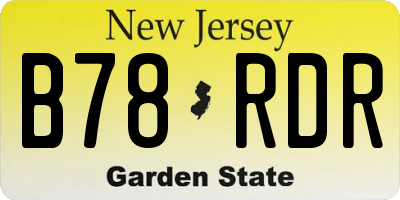 NJ license plate B78RDR