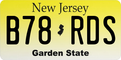 NJ license plate B78RDS
