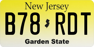 NJ license plate B78RDT