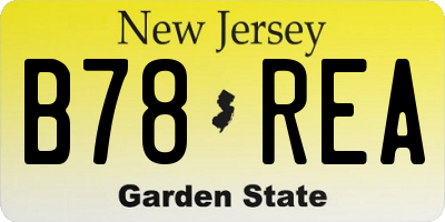 NJ license plate B78REA