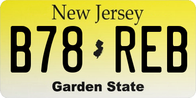 NJ license plate B78REB
